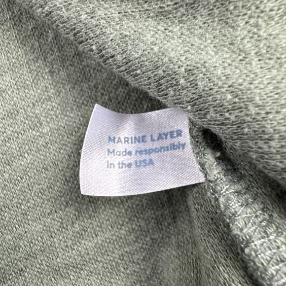 Marine Layer Hoodie Mens XL Green Waffle Knit Hiking Pullover - Picture 4 of 7